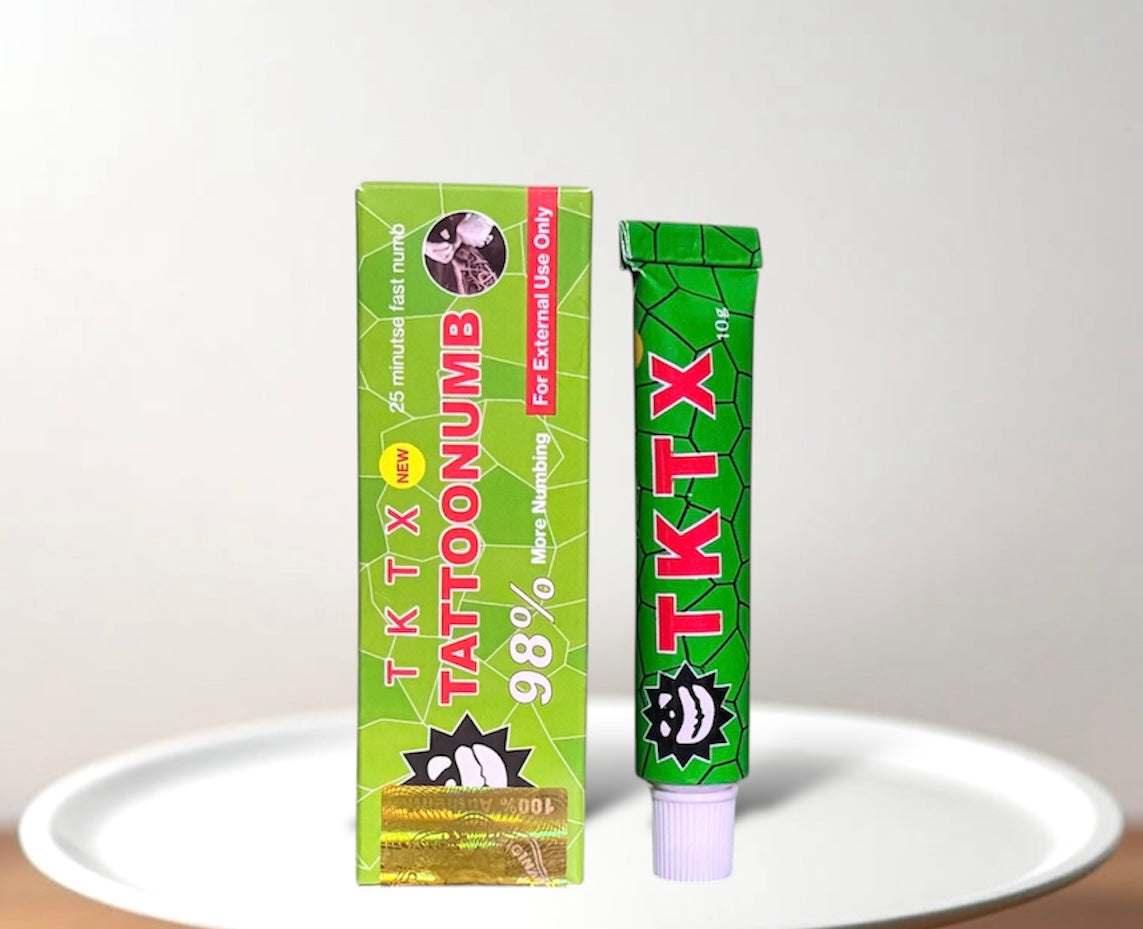 TKTX 98% Amarela , Preta ou Verde, Pomada para Tatuagem, Micropigmentação Sem Dor